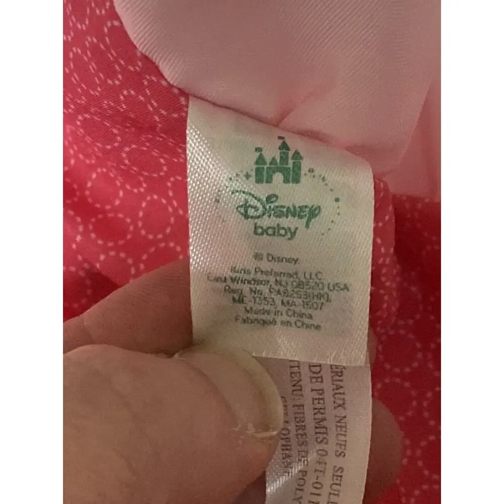 Disney Baby Minnie Mouse Pink Polka Dots Satin Trim Lovey Security Baby Blanket